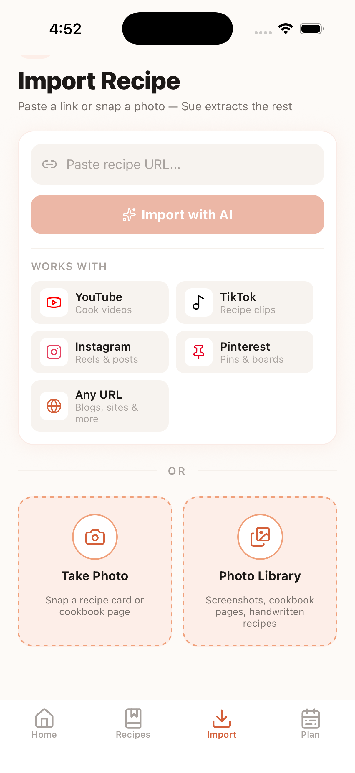 Import any recipe from anywhere