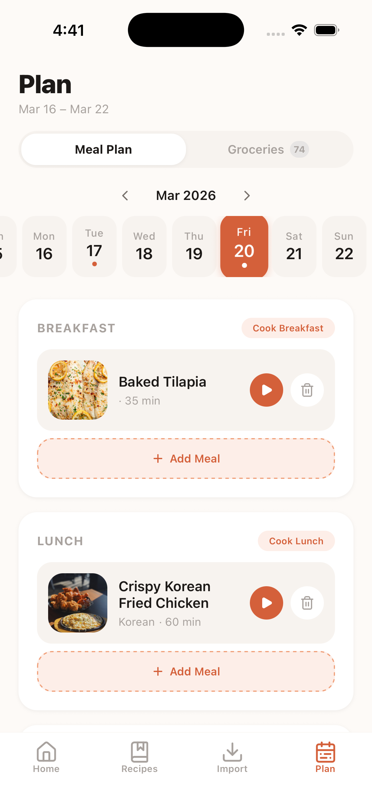 Plan your week in minutes