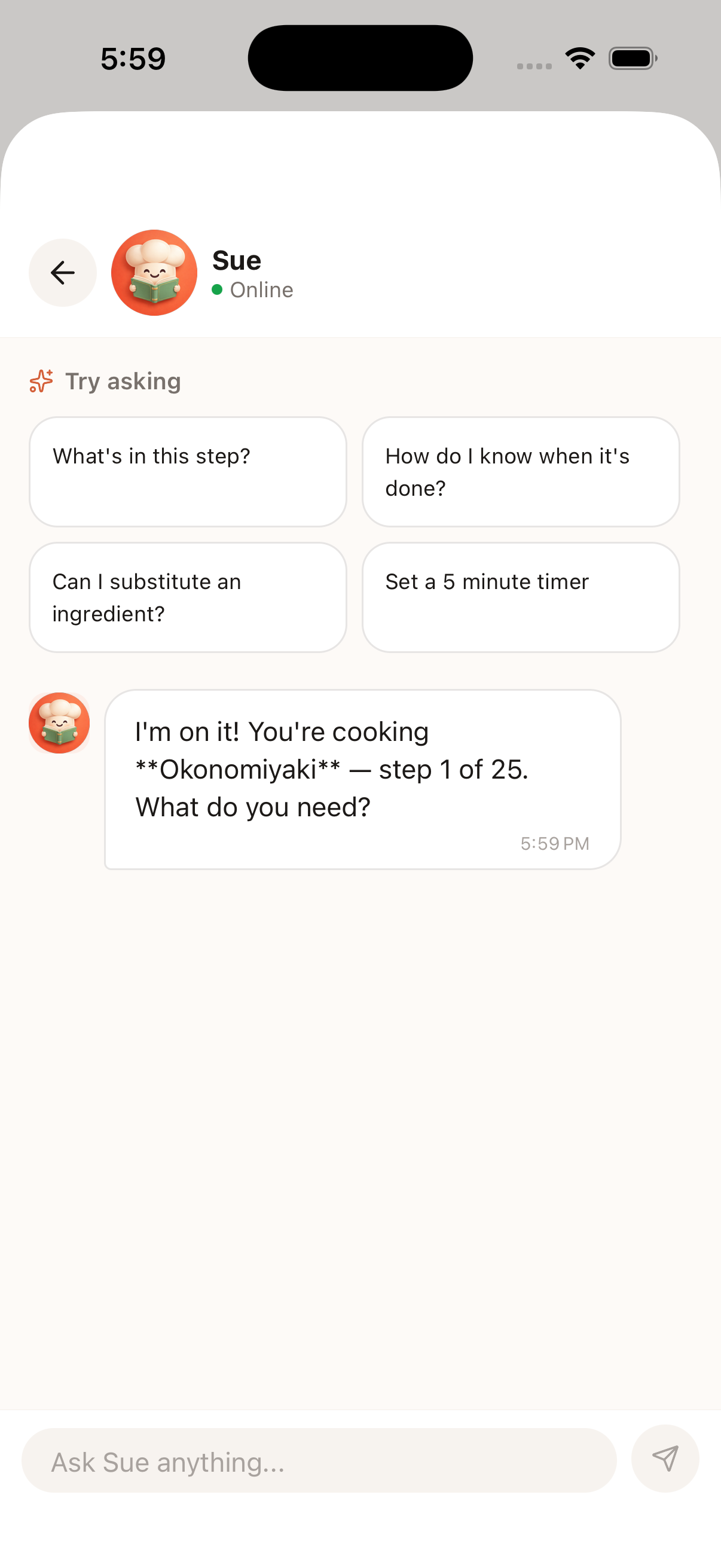 Your AI sous chef, always on call